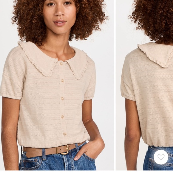Madewell Tops - Madewell top: Ruffle-Collared Crop Top